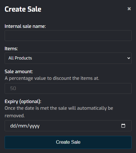 sale creation example