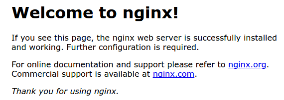 nginx installed